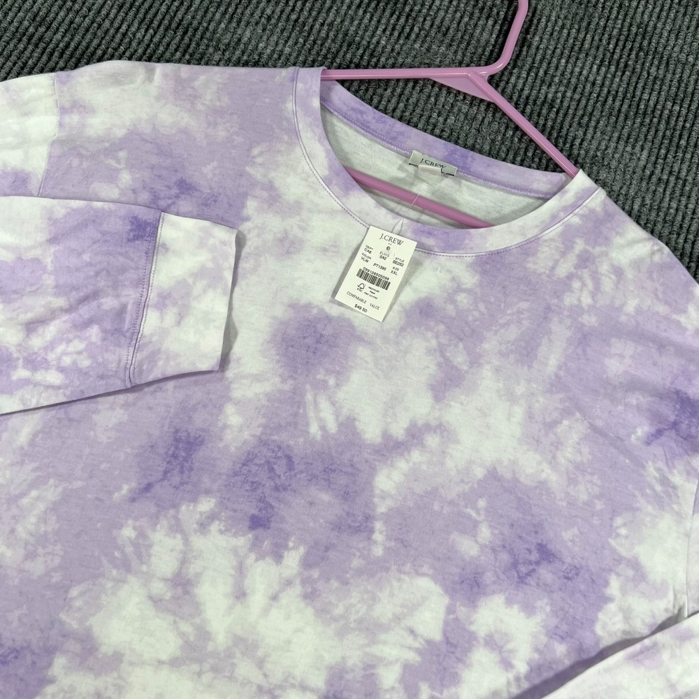 J Crew Shirt Womens 2XL XXL Purple Smoke Long Sleeve Cropped Casual New